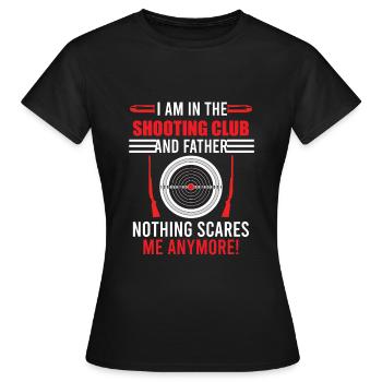 Père dans le club de tir Sportschütze - T-shirt Femme - noir - Devant - AI Model Female 172 dark (172cm)