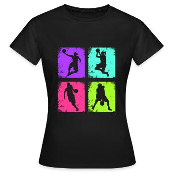 Basketball féminin vintage - T-shirt Femme - noir - Devant - AI Model Female 172 dark (172cm)