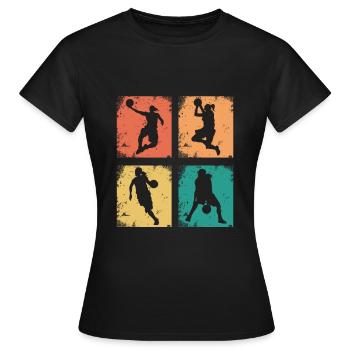 Basketball féminin vintage - T-shirt Femme - noir - Devant - AI Model Female 172 dark (172cm)