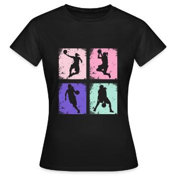 Vintage Women's Basketball - Women's T-Shirt - black - Front - AI Model Female 172 dark (172cm)