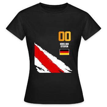 Sauftrikot Deutschland Kris Jan Steifen - Frauen T-Shirt - Schwarz - Vorne - AI Model Female 172 dark (172cm)