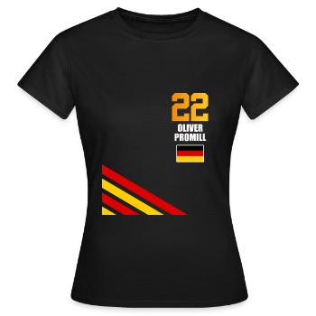 Sauftrikot Deutschland Oliver Promill - Frauen T-Shirt - Schwarz - Vorne - AI Model Female 172 dark (172cm)