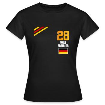 Sauftrikot Deutschland Will Freibier - Frauen T-Shirt - Schwarz - Vorne - AI Model Female 172 dark (172cm)