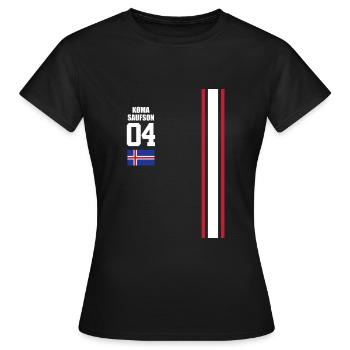 Sauftrikot Island Koma Saufson - Frauen T-Shirt - Schwarz - Vorne - AI Model Female 172 dark (172cm)