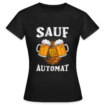 Sauf Automat Biertrinker Bier - Frauen T-Shirt - Schwarz - Vorne - AI Model Female 172 dark (172cm)
