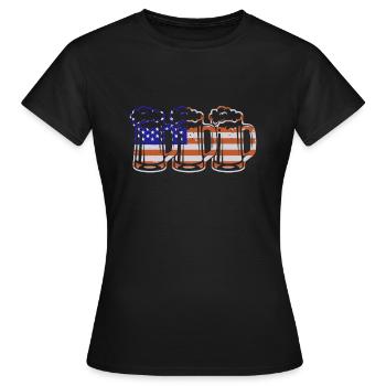 USA Beer Independence Day Buveur de bière - T-shirt Femme - noir - Devant - AI Model Female 172 dark (172cm)