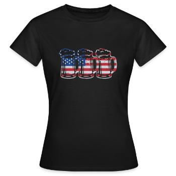 USA Beer Independence Day Buveur de bière - T-shirt Femme - noir - Devant - AI Model Female 172 dark (172cm)
