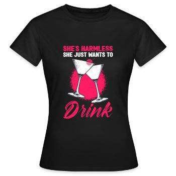 Elle ne fait rien qui veut juste boire un centre commercial - T-shirt Femme - noir - Devant - AI Model Female 172 dark (172cm)