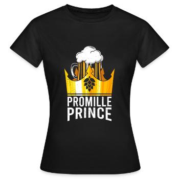 Biertrinker Promille Prinz Malle Party - Frauen T-Shirt - Schwarz - Vorne - AI Model Female 172 dark (172cm)