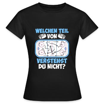Eishockey Taktik Eishockeyspieler Eishockey - Frauen T-Shirt - Schwarz - Vorne - AI Model Female 172 dark (172cm)