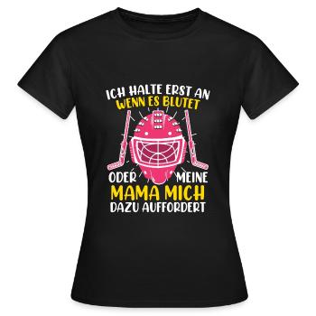 Je ne m’arrête que quand il saigne le hockey sur glace - T-shirt Femme - noir - Devant - AI Model Female 172 dark (172cm)