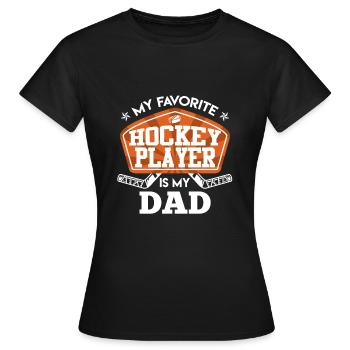 Eishockey Papa - Frauen T-Shirt - Schwarz - Vorne - AI Model Female 172 dark (172cm)