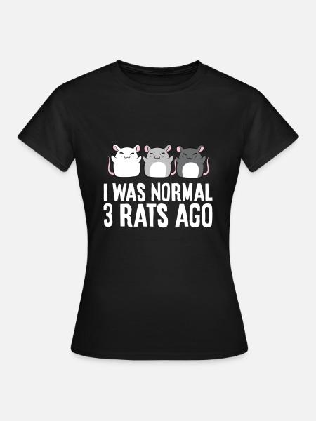 Hauska rotanomistajarotat lemmikkeinä Olin normaali 3 rotta - Dame-T-shirt - sort