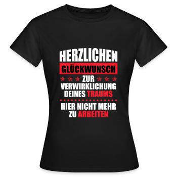 Jobwechsel Arbeitskollege lustig Verabschiedung - Frauen T-Shirt - Schwarz - Vorne - AI Model Female 172 dark (172cm)