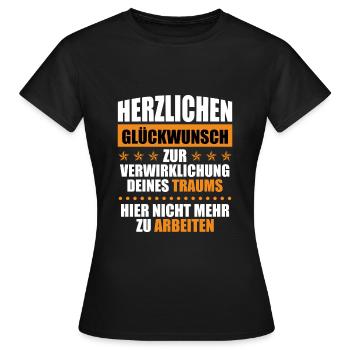 Jobwechsel Arbeitskollege lustig Verabschiedung - Frauen T-Shirt - Schwarz - Vorne - AI Model Female 172 dark (172cm)
