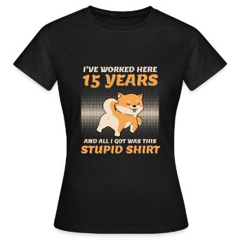 Anniversaire de l’entreprise 15 ans de service anniversaire - T-shirt Femme - noir - Devant - AI Model Female 172 dark (172cm)
