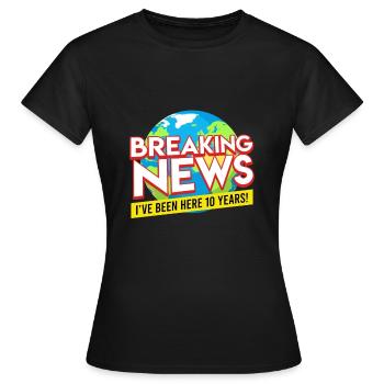 Anniversaire de l’entreprise 10 ans de service anniversaire - T-shirt Femme - noir - Devant - AI Model Female 172 dark (172cm)