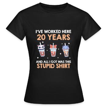 Anniversaire de service 20 ans anniversaire de l’entreprise - T-shirt Femme - noir - Devant - AI Model Female 172 dark (172cm)