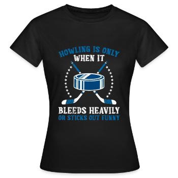 Le hockey sur glace n’est hurlé que lorsqu’il saigne - T-shirt Femme - noir - Devant - AI Model Female 172 dark (172cm)
