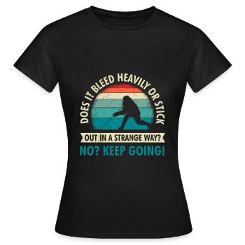 Le hockey sur glace n’est arrêté que lorsqu’il saigne - T-shirt Femme - noir - Devant - AI Model Female 172 dark (172cm)