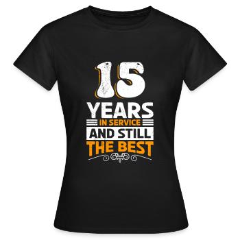 Anniversaire de l’entreprise 15 ans de service - T-shirt Femme - noir - Devant - AI Model Female 172 dark (172cm)