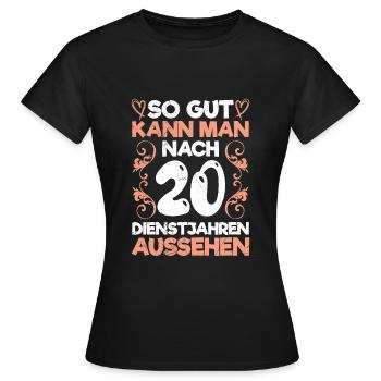 Dienstjubiläum 20 Jahre Arbeit Jubiläum - Frauen T-Shirt - Schwarz - Vorne - AI Model Female 172 dark (172cm)