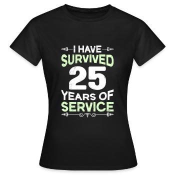 Dienstjubiläum 25 Jahre Arbeitsjubiläum 25 Jahre - Frauen T-Shirt - Schwarz - Vorne - AI Model Female 172 dark (172cm)
