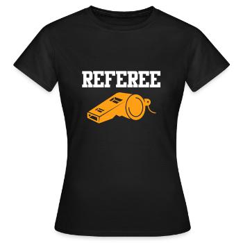 Referee whistle referee - Women's T-Shirt - black - Front - AI Model Female 172 dark (172cm)