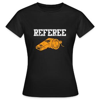 Schiedsrichter Pfeife Schiri - Frauen T-Shirt - Schwarz - Vorne - AI Model Female 172 dark (172cm)