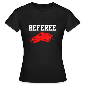 Schiedsrichter Pfeife Schiri - Frauen T-Shirt - Schwarz - Vorne - AI Model Female 172 dark (172cm)