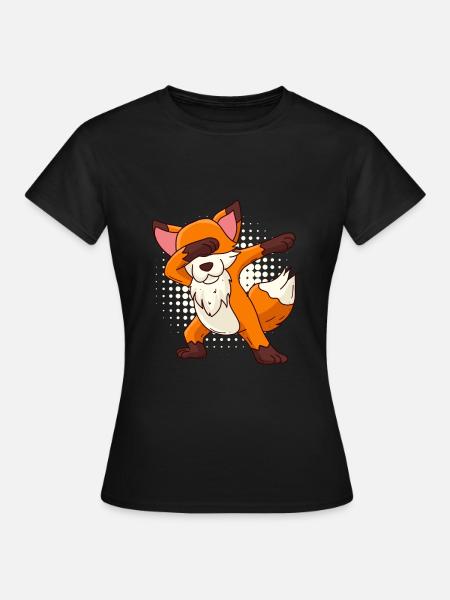 Dabbing Fuchs Kinder - Frauen T-Shirt - Schwarz