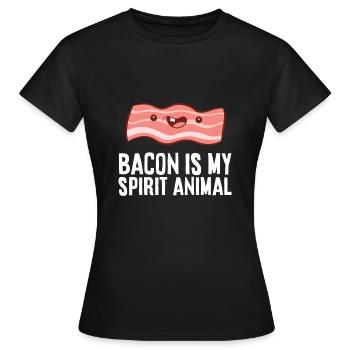 Speck ist mein Seelentier Lustiger Speck - Frauen T-Shirt - Schwarz - Vorne - AI Model Female 172 dark (172cm)