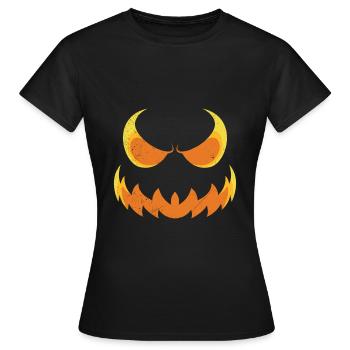 Grusel Maske Halloween - Frauen T-Shirt - Schwarz - Vorne - AI Model Female 172 dark (172cm)