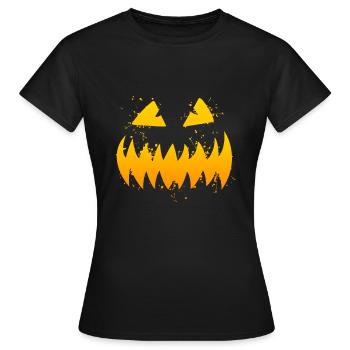 Jack O Lantern Pumpkin Halloween - Women's T-Shirt - black - Front - AI Model Female 172 dark (172cm)