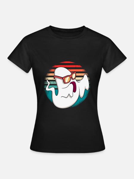 Geisterstunde Halloween Geist - Frauen T-Shirt - Schwarz