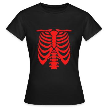 Squelette de costume d’Halloween - T-shirt Femme - noir - Devant - AI Model Female 172 dark (172cm)