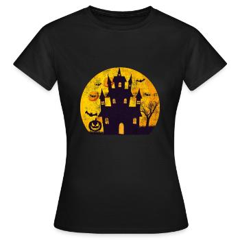 Grusel Schloss Halloween - Frauen T-Shirt - Schwarz - Vorne - AI Model Female 172 dark (172cm)