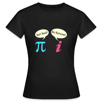 Mathe Spruch Komplexe Zahl Pie get real - Frauen T-Shirt - Schwarz - Vorne - AI Model Female 172 dark (172cm)