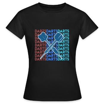 Fléchettes Jouer Fléchettes Flèches Fléchettes Vol Fléchettes - T-shirt Femme - noir - Devant - AI Model Female 172 dark (172cm)