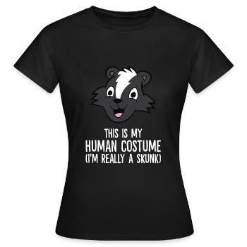 C’est mon costume humain, je suis vraiment une mouffette - T-shirt Femme - noir - Devant - AI Model Female 172 dark (172cm)