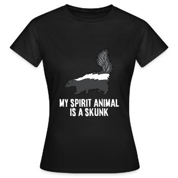 Mon animal d’âme est une mouffette - T-shirt Femme - noir - Devant - AI Model Female 172 dark (172cm)