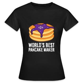 Pancakes Petit déjeuner Matin Meilleur du monde - T-shirt Femme - noir - Devant - AI Model Female 172 dark (172cm)