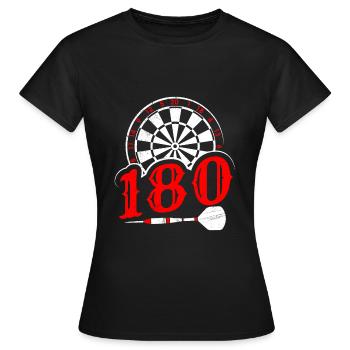 Fléchettes 180 Fléchettes Fléchettes Flèche 180 Fléchettes - T-shirt Femme - noir - Devant - AI Model Female 172 dark (172cm)