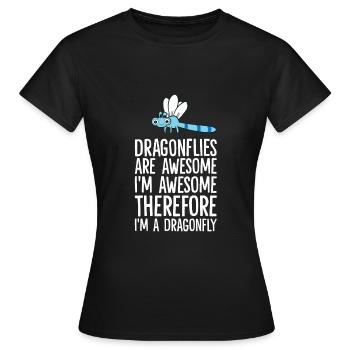 Les libellules sont géniales Je suis donc - T-shirt Femme - noir - Devant - AI Model Female 172 dark (172cm)