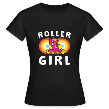 Roller Girl Inline Skating Girl Women - Women's T-Shirt - black - Front - AI Model Female 172 dark (172cm)