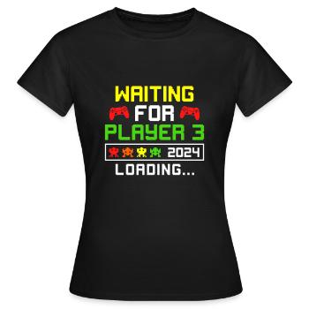 Gaming Parents 2024 Player 3 loading Baby - Women's T-Shirt - black - Front - AI Model Female 172 dark (172cm)