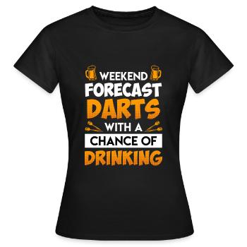 Wochenend Vorhersage Darts - Frauen T-Shirt - Schwarz - Vorne - AI Model Female 172 dark (172cm)