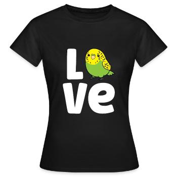 Wellensittich Vogel Liebe Wellensittich - Frauen T-Shirt - Schwarz - Vorne - AI Model Female 172 dark (172cm)