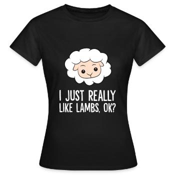 Éleveur de moutons d’agneau J’aime vraiment les agneaux - T-shirt Femme - noir - Devant - AI Model Female 172 dark (172cm)