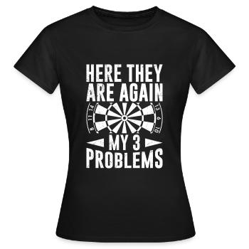 Fléchettes Jeu de fléchettes jeu de fléchettes score fléchettes - T-shirt Femme - noir - Devant - AI Model Female 172 dark (172cm)